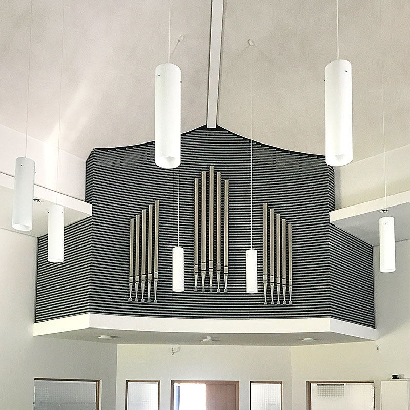 Neukirchen-Vluyn, technischer Neubau unter Verwendung alten Pfeifenwerkes, Orgel mit Generalschnelle